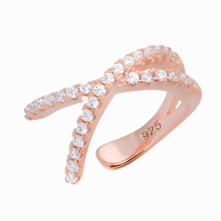 X-förmiger Ear Cuff  - Sterling Silber