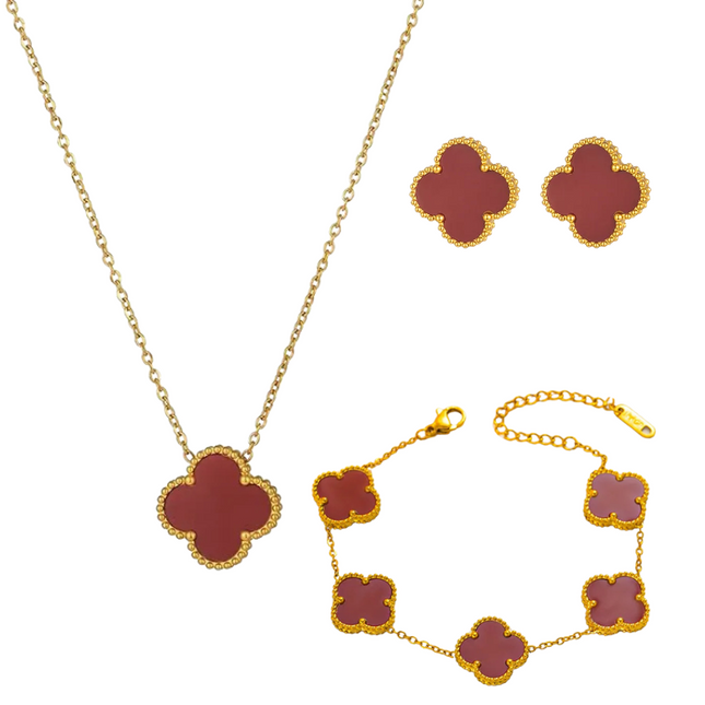 Schmuck-Set Red Clover - wasserfest