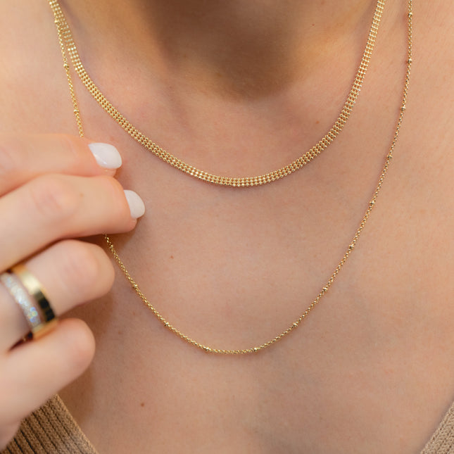 Doppelreihige Layer Kette- Sterling Silber