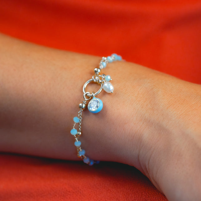 Armband mit blauen Steinen - Sterling Silber