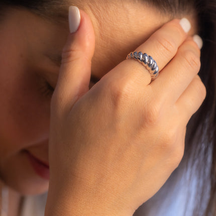 Croissant-Ring Verstellbar - Sterling Silber