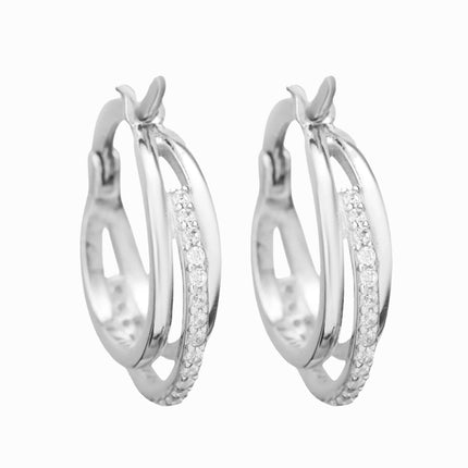 Dreifache Zirkonia-Creolen - Sterling Silber