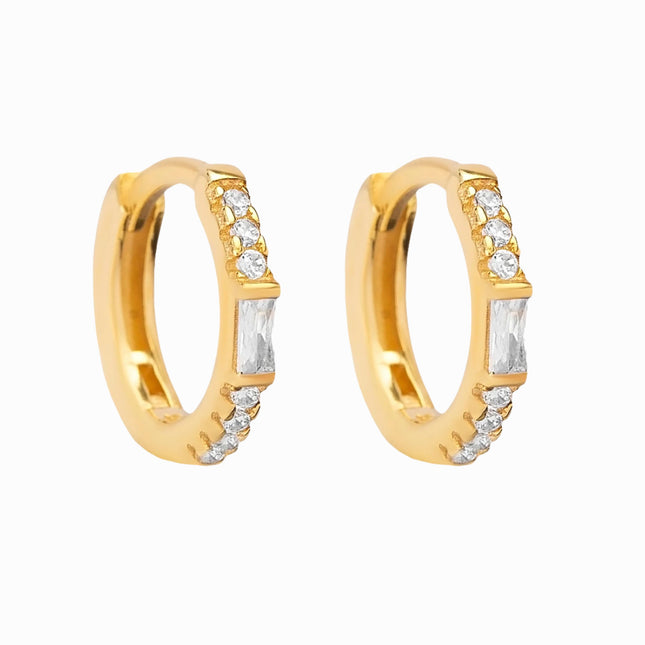 Baguette-Creolen - Sterling Silber
