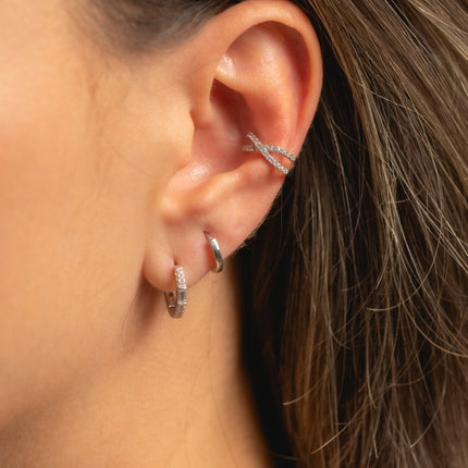 X-förmiger Ear Cuff  - Sterling Silber