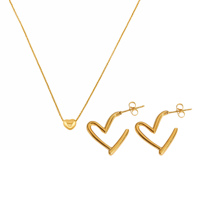 Romantic heart jewelry set