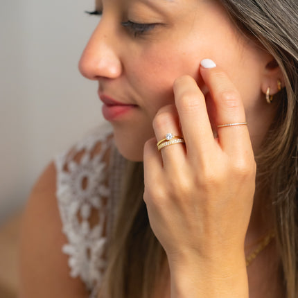 Schmaler Ring mit Zirkonia - Sterling Silber