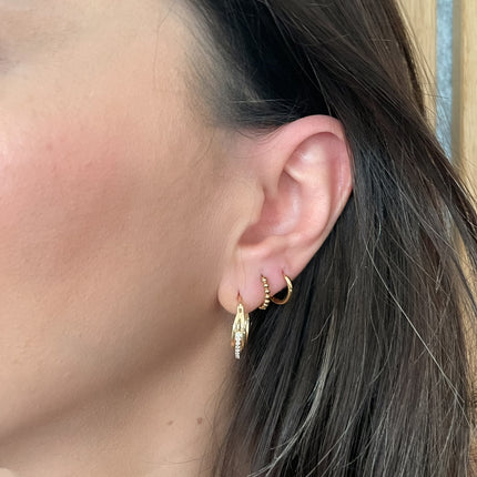 Dreifache Zirkonia-Creolen - Sterling Silber