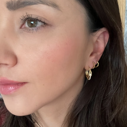 Dreifache Zirkonia-Creolen - Sterling Silber