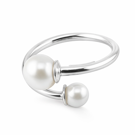 Offener Ring mit Perlen - Sterling Silber