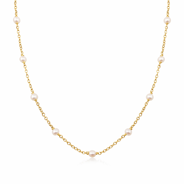 Pearl Beaded Kette - Sterling Silber