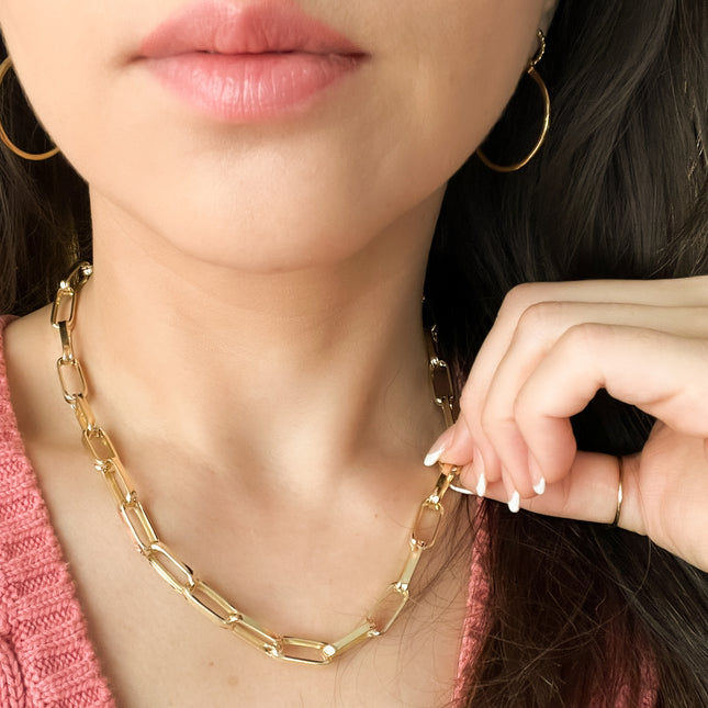 Halskette mit mittelgrossen Kettengliedern - Sterling Silber