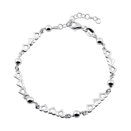 Armband mit Herzen und Kugeln - Sterling Silber