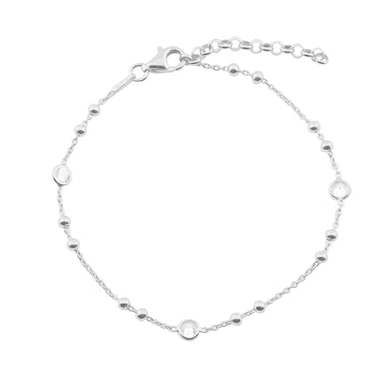 Kugelkette Armband mit Zirkonia - Sterling Silber