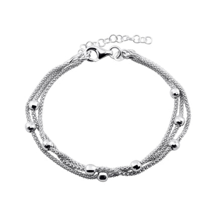 Mehrlagiges Kugelarmband - Sterling Silber