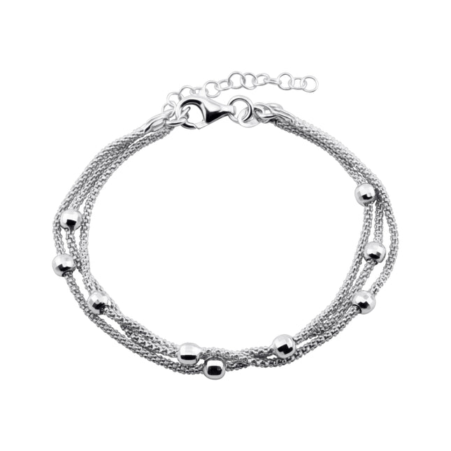 Mehrlagiges Kugelarmband - Sterling Silber