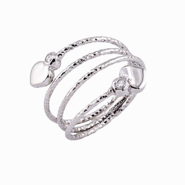 Ring mit Herzen - Sterling Silber