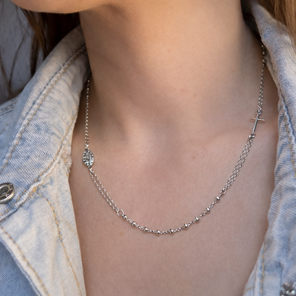 Rosenkranz Halskette - Sterling Silber