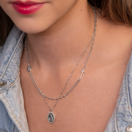 Rosenkranz Halskette - Sterling Silber