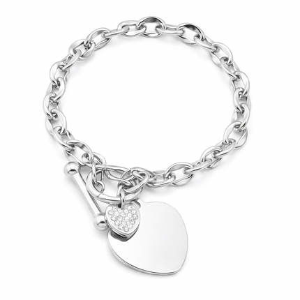 Rolo Chain Armband mit Herz-anhänger - wasserfest