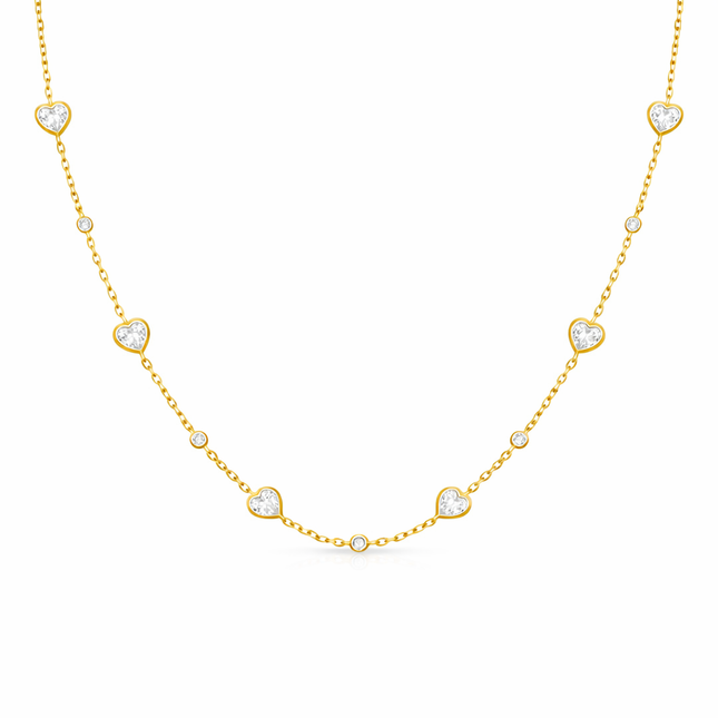 Zirkonia Herz Halskette - Sterling Silber