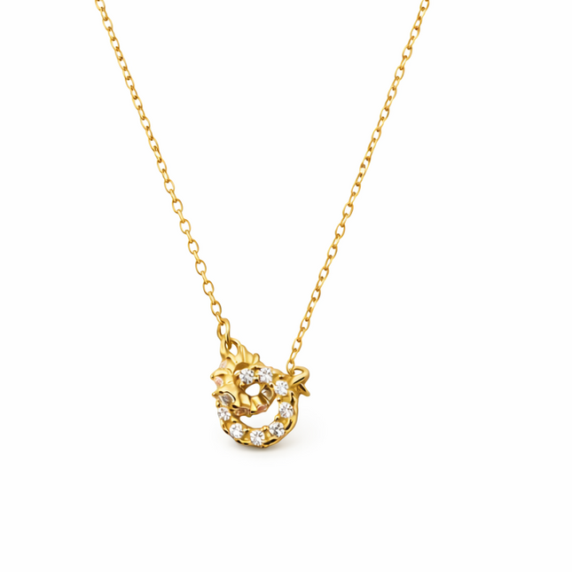 Halskette mit verbundenen Ringen Zirkonia - Sterling Silber