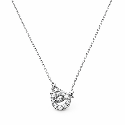 Halskette mit verbundenen Ringen Zirkonia - Sterling Silber