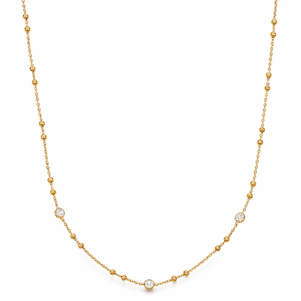 Zierliche Zirkonia-Kette - Sterling Silber