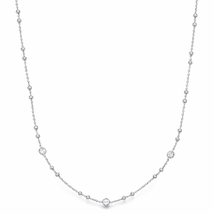 Zierliche Zirkonia-Kette - Sterling Silber