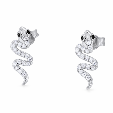 Zirkonia-Schlangen Ohrringe - Sterling Silber