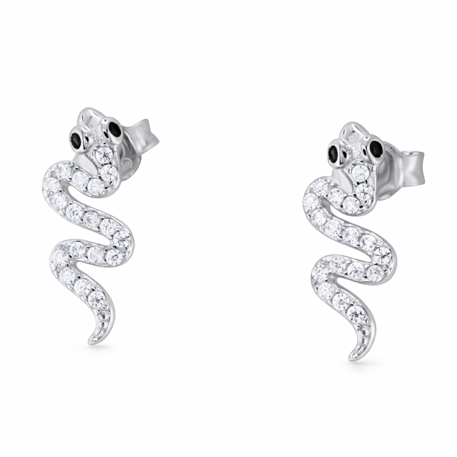 Zirkonia-Schlangen Ohrringe - Sterling Silber