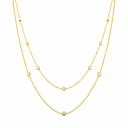 Lange Zirkonia-Kette - Sterling Silber