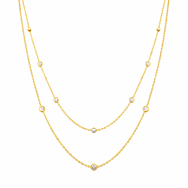 Lange Zirkonia-Kette - Sterling Silber