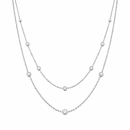 Lange Zirkonia-Kette - Sterling Silber