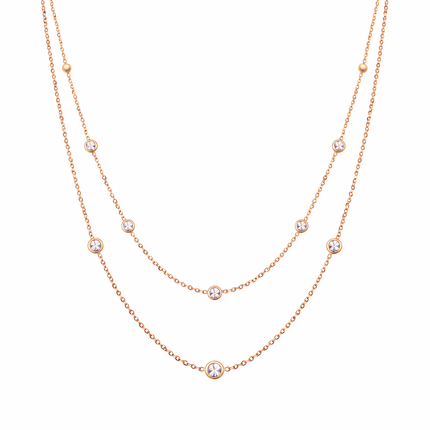 Lange Zirkonia-Kette - Sterling Silber