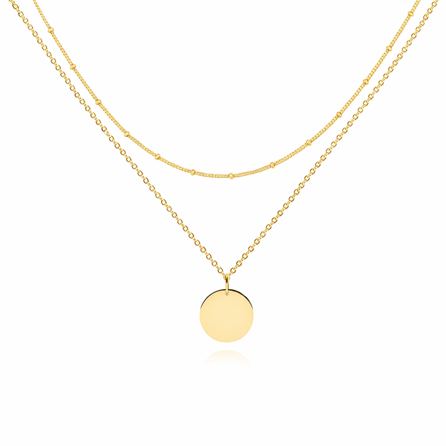 Zweilagige Geo Plättchen Kette - wasserfest