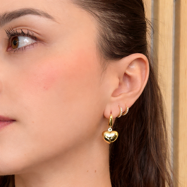 Herz Ohrringe - Sterling Silber