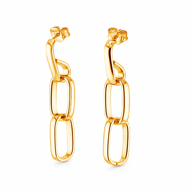 Ohrringe mit 2 Kettengliedern - Sterling Silber