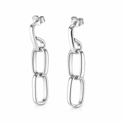 Ohrringe mit 2 Kettengliedern - Sterling Silber