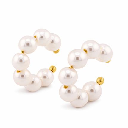 C-förmige Perlen Ear Cuffs - wasserfest