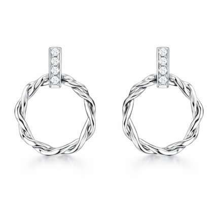 Geflochtene Hängeohrringe - Sterling Silber