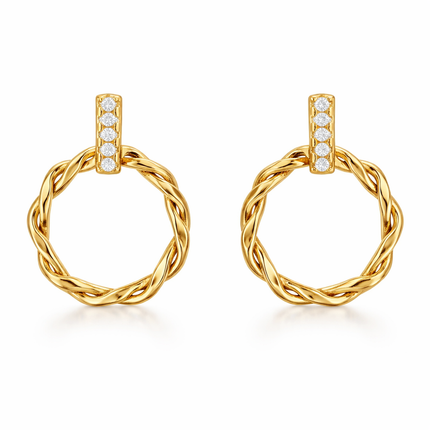 Geflochtene Hängeohrringe - Sterling Silber