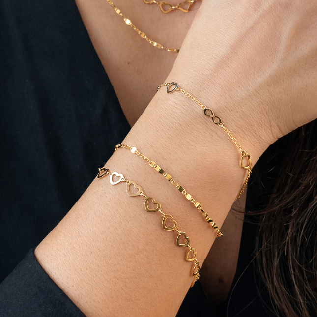 2-lagiges Herz-Armband - Sterling Silber