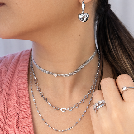 Herz Layer Kette - Sterling Silber