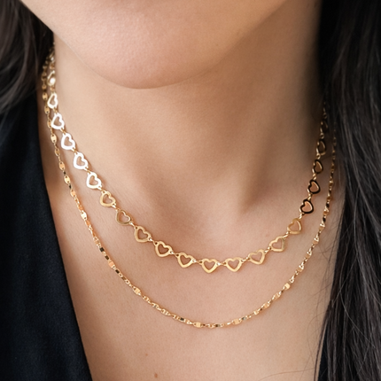 Herz Layer Kette - Sterling Silber