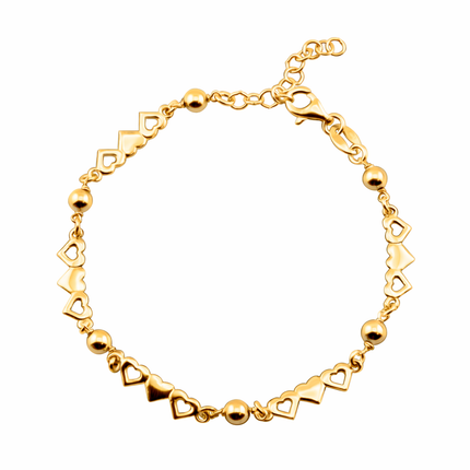 Armband mit Herzen und Kugeln - Sterling Silber
