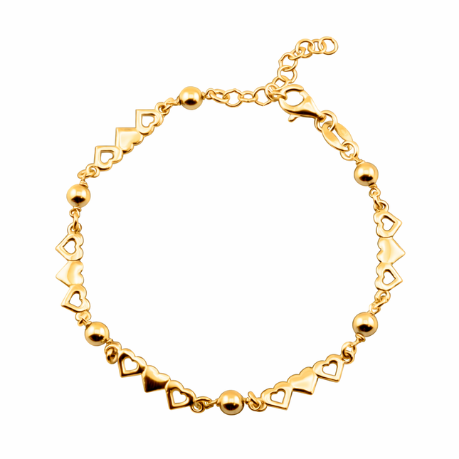 Armband mit Herzen und Kugeln - Sterling Silber