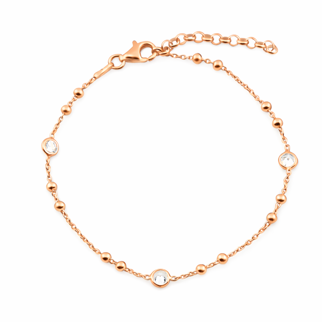Kugelkette Armband mit Zirkonia - Sterling Silber
