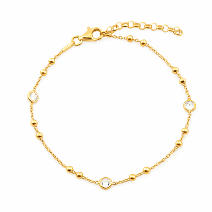 Kugelkette Armband mit Zirkonia - Sterling Silber