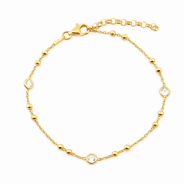 Kugelkette Armband mit Zirkonia - Sterling Silber