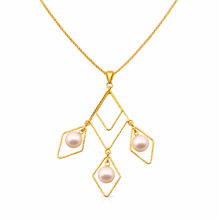 Kette mit 3 Perlen-anhängern - Sterling Silber